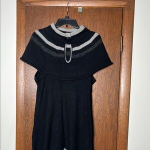 Japanese designer ATSURO TAYAMA Black and Gray sweater dress with Button Detail